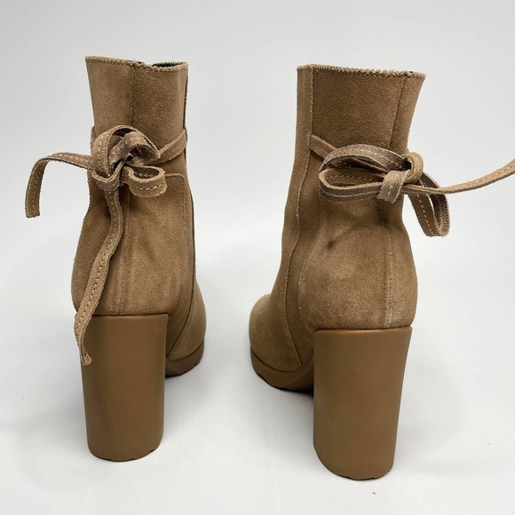 Pierre Hardy Suede Leather Tie Back Block Heel Platform Ankle Boots 8 - Picture 9 of 16